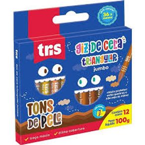 Giz de Cera Jumbo Tris Tons de Pele 12 Cores - Summit