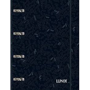 Caderno Argolado Cartonado Universitário com Elástico Lunix Preto 80 Folhas